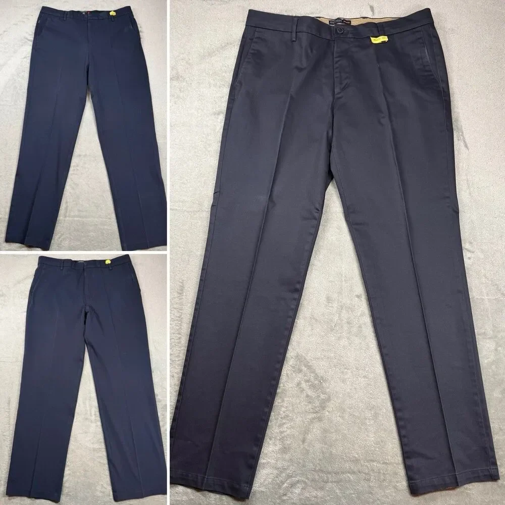 Lot Of 3 Men’s Chino‎ Pants 36x34 Blue Cotton Classic And Athletic Fit Office